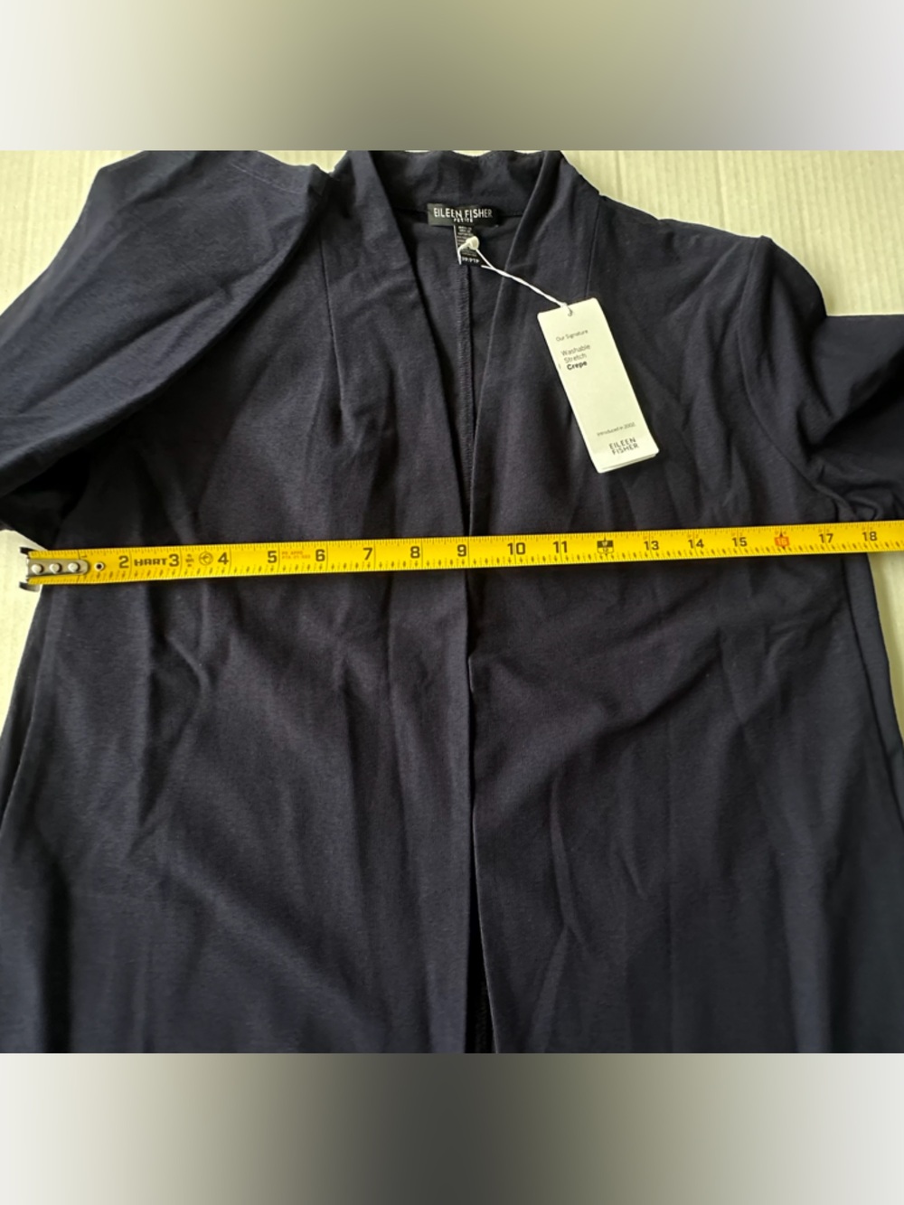 Eileen Fisher Womens Open Front Stretch Crepe Bracelet Sleeve Blue Size PP NWT - Picture 6 of 9